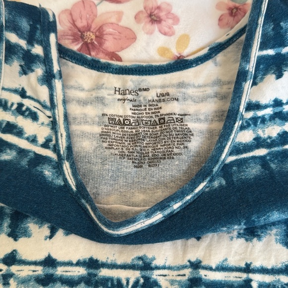 Hanes boys large cotton basic tanks blue tie dye solid gray sleeveless tops - Picture 3 of 7